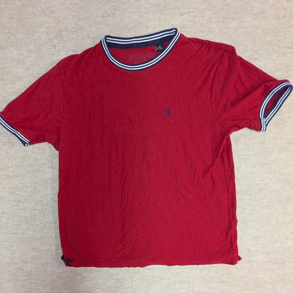 Vintage English Laundry Red Cotton & Knit Collar Boxy Tee Size XL/Large